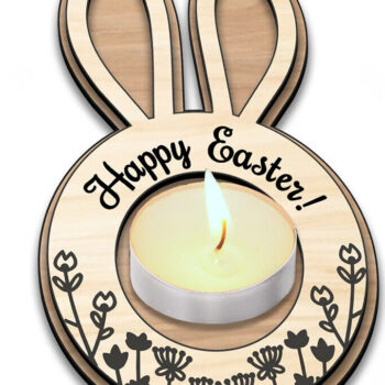 Intra απο ξύλο plywood Χρώμα wenge 3mm-4mm πάχος - Δώρο Πασχαλινής Λαμπάδας Κουνελιού Δίασταση 15x15 cm INTRAFABR-114327514 - Image 1