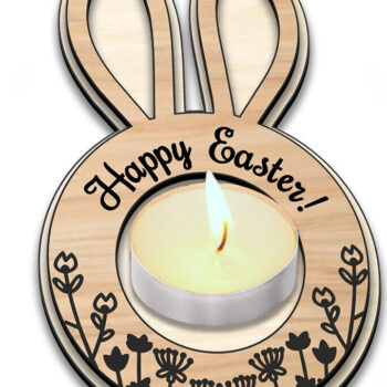 Intra απο ξύλο plywood Χρώμα wenge 3mm-4mm πάχος - Δώρο Πασχαλινής Λαμπάδας Κουνελιού Δίασταση 15x15 cm INTRAFABR-114327514 - Image 2