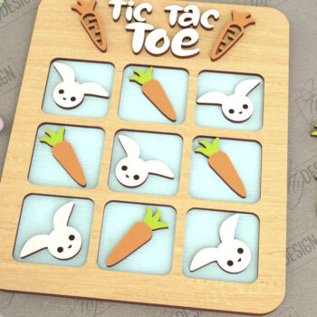 Intra απο ξύλο plywood  Χρώμα wenge 3mm-4mm πάχος - Πασχαλινό Tic Tac Toe Bundle | Κλασικό παιχνίδι Δίασταση 15x15 cm INTRAFABR-114327549 - Image 6