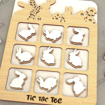 Intra απο ξύλο plywood  Χρώμα wenge 3mm-4mm πάχος - Πασχαλινό Tic Tac Toe Bundle | Κλασικό παιχνίδι Δίασταση 15x15 cm INTRAFABR-114327549 - Image 7