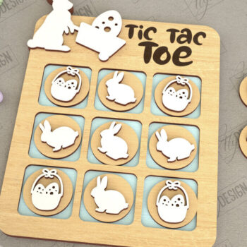 Intra απο ξύλο plywood  Χρώμα wenge 3mm-4mm πάχος - Πασχαλινό Tic Tac Toe Bundle | Κλασικό παιχνίδι Δίασταση 15x15 cm INTRAFABR-114327549 - Image 11