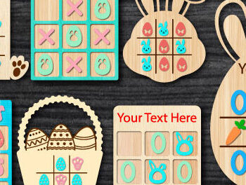 Intra απο ξύλο plywood  Χρώμα wenge 3mm-4mm πάχος - Πασχαλινό παιχνίδι Tic-Tac-Toe Δίασταση 15x15 cm INTRAFABR-114184069 - Image 1