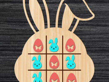 Intra απο ξύλο plywood  Χρώμα wenge 3mm-4mm πάχος - Πασχαλινό παιχνίδι Tic-Tac-Toe Δίασταση 15x15 cm INTRAFABR-114184069 - Image 4