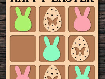 Intra απο ξύλο plywood  Χρώμα wenge 3mm-4mm πάχος - Πασχαλινό Tic Tac Toe Παιχνίδι Δίασταση 30x20 cm INTRAFABR-114184073 - Image 2