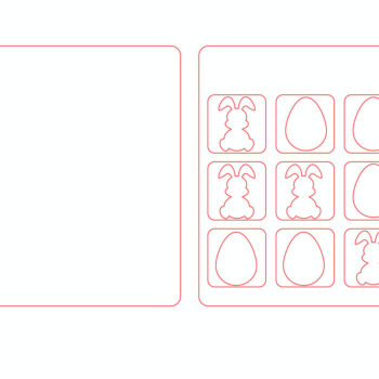 Intra απο ξύλο plywood  Χρώμα wenge 3mm-4mm πάχος - Πασχαλινό κοπής με λέιζερ Tic Tac Toe Δίασταση 30x20 cm INTRAFABR-114184090 - Image 3