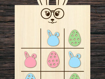 Intra απο ξύλο plywood  Χρώμα wenge 3mm-4mm πάχος - Πασχαλινό Tic Tac Toe Bundle Δίασταση 15x15 cm INTRAFABR-114184101 - Image 4