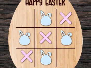 Intra απο ξύλο plywood  Χρώμα wenge 3mm-4mm πάχος - Πασχαλινό Tic Tac Toe Bundle Δίασταση 15x15 cm INTRAFABR-114184101 - Image 6