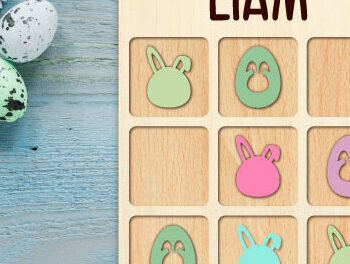 Intra απο ξύλο plywood  Χρώμα wenge 3mm-4mm πάχος - Πασχαλινό Tic Tac Toe Bundle Δίασταση 15x15 cm INTRAFABR-114184101 - Image 7