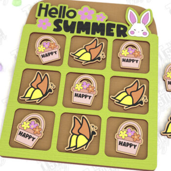 Intra απο ξύλο plywood  Χρώμα wenge 3mm-4mm πάχος - Πασχαλινό Tic Tac Toe | Νότες και Σταυροί Δίασταση 15x15 cm INTRAFABR-114235480 - Image 1