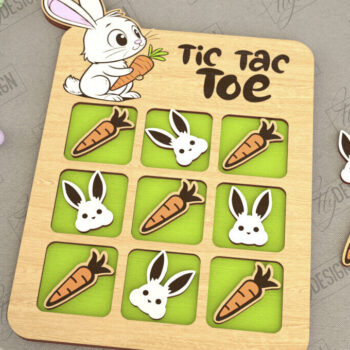 Intra απο ξύλο plywood  Χρώμα wenge 3mm-4mm πάχος - Πασχαλινό Tic Tac Toe | Νότες και Σταυροί Δίασταση 15x15 cm INTRAFABR-114381591 - Image 1