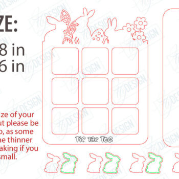 Intra απο ξύλο plywood  Χρώμα wenge 3mm-4mm πάχος - Πασχαλινό Tic Tac Toe | Νότες και Σταυροί Δίασταση 15x15 cm INTRAFABR-114381489 - Image 2