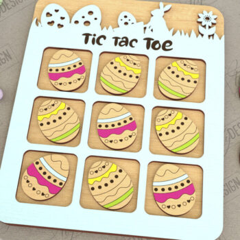 Intra απο ξύλο plywood  Χρώμα wenge 3mm-4mm πάχος - Πασχαλινό Tic Tac Toe | Νότες και Σταυροί Δίασταση 15x15 cm INTRAFABR-114381465 - Image 1