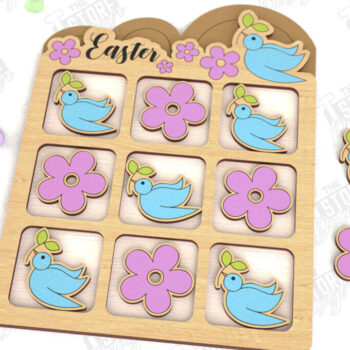 Intra απο ξύλο plywood  Χρώμα wenge 3mm-4mm πάχος - Πασχαλινό Tic Tac Toe | Νότες και Σταυροί Δίασταση 15x15 cm INTRAFABR-22690544 - Image 1