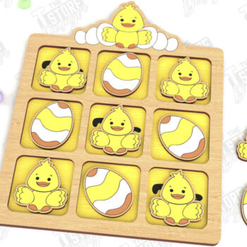 Intra απο ξύλο plywood  Χρώμα wenge 3mm-4mm πάχος - Πασχαλινό Tic Tac Toe | Νότες και Σταυροί Δίασταση 15x15 cm INTRAFABR-24061263 - Image 1