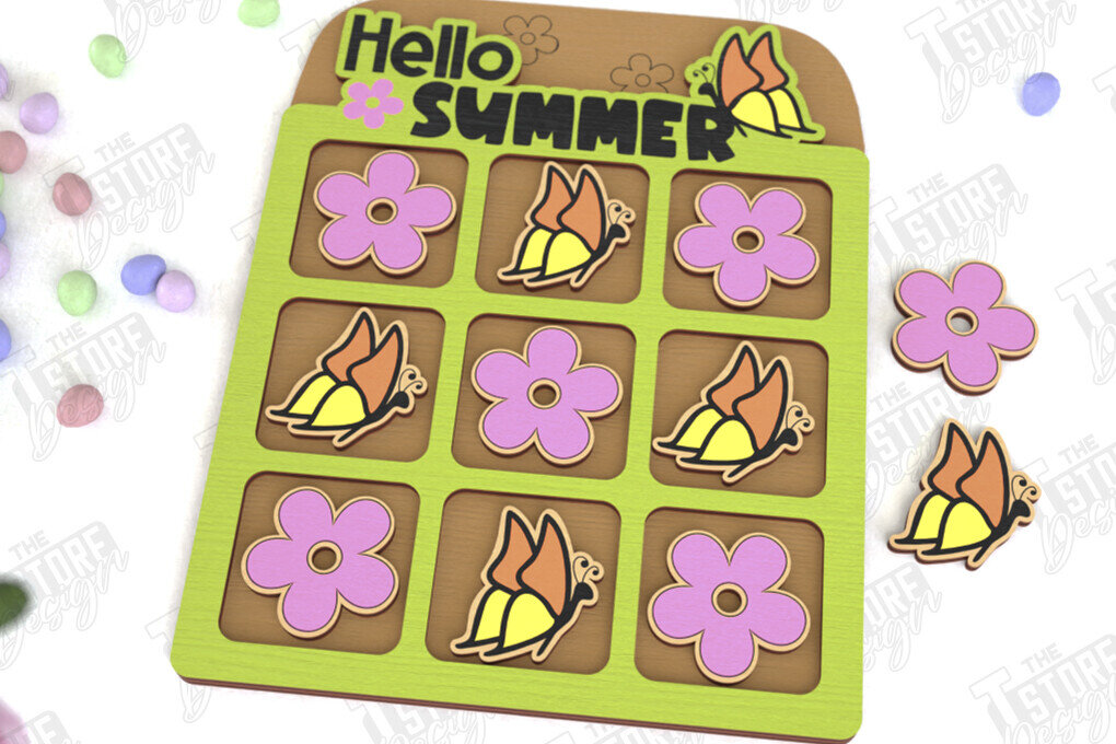 Intra απο ξύλο plywood  Χρώμα wenge 3mm-4mm πάχος - Πασχαλινό Tic Tac Toe | Νότες και Σταυροί Δίασταση 15x15 cm INTRAFABR-58536891