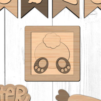 Intra απο ξύλο plywood  Χρώμα wenge 3mm-4mm πάχος - Σετ λέιζερ πασχαλινός δίσκος| Glowforge Δίασταση 20x25 cm INTRAFABR-115130563 - Image 3