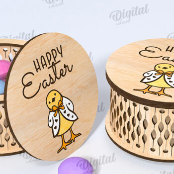 Intra απο ξύλο plywood Χρώμα wenge 3mm-4mm πάχος - κουτί πασχαλινών λιχουδιών. Δώρο Πάσχα Δίασταση 15x15 cm INTRAFABR-23503760 - Image 1