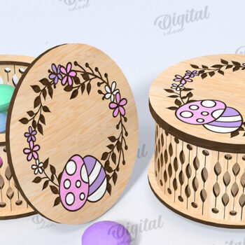 Intra απο ξύλο plywood Χρώμα wenge 3mm-4mm πάχος - κουτί πασχαλινών λιχουδιών. Δώρο Πάσχα Δίασταση 15x15 cm INTRAFABR-22614324 - Image 1