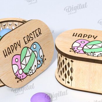 Intra απο ξύλο plywood Χρώμα wenge 3mm-4mm πάχος - κουτί πασχαλινών λιχουδιών. Δώρο Πάσχα Δίασταση 15x15 cm INTRAFABR-22614835 - Image 1