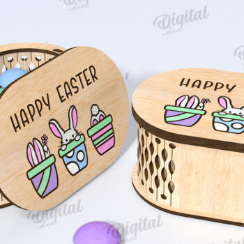 Intra απο ξύλο plywood Χρώμα wenge 3mm-4mm πάχος - Κουτιά πασχαλινών λιχουδιών Πακέτο κοπής με λέιζερ Δίασταση 15x15 cm INTRAFABR-21908829 - Image 3