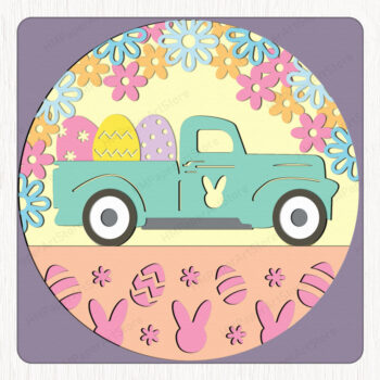 Intra απο ξύλο plywood Χρώμα wenge 3mm-4mm πάχος - Πασχαλινό φορτηγό 3D Box Paper Δίασταση 20x20 cm INTRAFABR-24096098 - Image 1