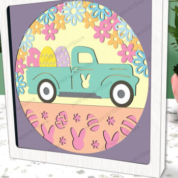 Intra απο ξύλο plywood Χρώμα wenge 3mm-4mm πάχος - Πασχαλινό φορτηγό 3D Box Paper Δίασταση 20x20 cm INTRAFABR-24096098 - Image 2