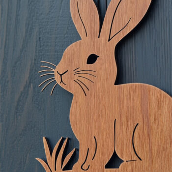 Intra απο ξύλο plywood  Χρώμα wenge 3mm-4mm πάχος - Πακέτο με ταμπέλα καλωσορίσματος για το Πάσχα Δίασταση 4x4 cm INTRAFABR-113981160 - Image 2