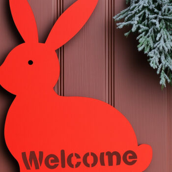 Intra απο ξύλο plywood  Χρώμα wenge 3mm-4mm πάχος - αποκοπής Door Sign Welcome Δίασταση 4x4 cm INTRAFABR-90307669 - Image 1
