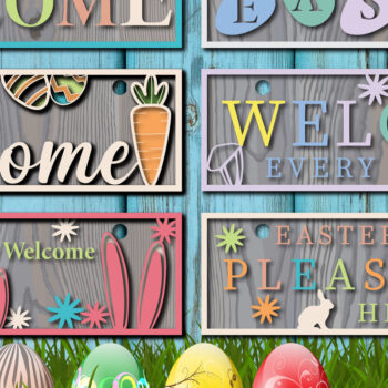 Intra απο ξύλο plywood  Χρώμα wenge 3mm-4mm πάχος - Πασχαλινή πινακίδα καλωσορίσματος Big Bundle Decor Δίασταση 15x15 cm INTRAFABR-112091357 - Image 1