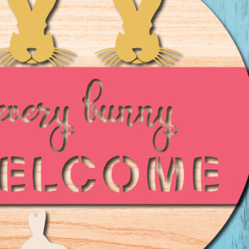 Intra απο ξύλο plywood  Χρώμα wenge 3mm-4mm πάχος - Πασχαλινή πινακίδα καλωσορίσματος Big Bundle Door Deco Δίασταση 15x15 cm INTRAFABR-112091367 - Image 7