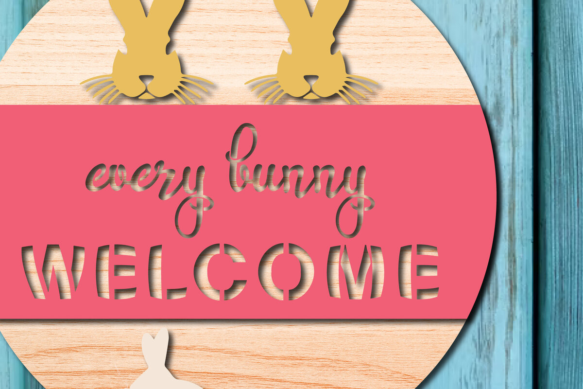 Intra απο ξύλο plywood  Χρώμα wenge 3mm-4mm πάχος - Πασχαλινή πινακίδα καλωσορίσματος Διακόσμηση πόρτας Δίασταση 15x15 cm INTRAFABR-112091404