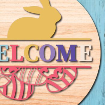 Intra απο ξύλο plywood Χρώμα wenge 3mm-4mm πάχος - Πασχαλινή πινακίδα καλωσορίσματος Διακόσμηση πόρτας Δίασταση 15x15 cm INTRAFABR-112091413 - Image 1