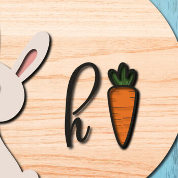 Intra απο ξύλο plywood  Χρώμα wenge 3mm-4mm πάχος - Πασχαλινή πινακίδα καλωσορίσματος για διακόσμηση πόρτας Δίασταση 15x15 cm INTRAFABR-90224339 - Image 1