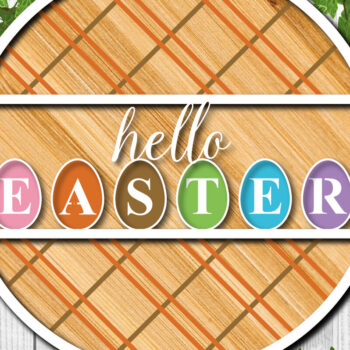 Intra απο ξύλο plywood Χρώμα wenge 3mm-4mm πάχος - Πασχαλινή πινακίδα καλωσορίσματος στρογγυλή κρεμάστρα πόρτας Δίασταση 15x15 cm INTRAFABR-84941557 - Image 1