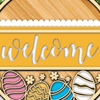 Intra απο ξύλο plywood  Χρώμα wenge 3mm-4mm πάχος - Πασχαλινή πινακίδα καλωσορίσματος Ανοιξιάτικη διακόσμηση πόρτας Δίασταση 15x15 cm INTRAFABR-84942667 - Image 1