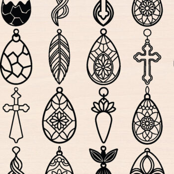 Intra απο ξύλο plywood  Χρώμα wenge 3mm-4mm πάχος - Πασχαλινά Ξύλινα Σκουλαρίκια Πακέτο κοπής με λέιζερ Δίασταση 3x3 cm INTRAFABR-90258401 - Image 1