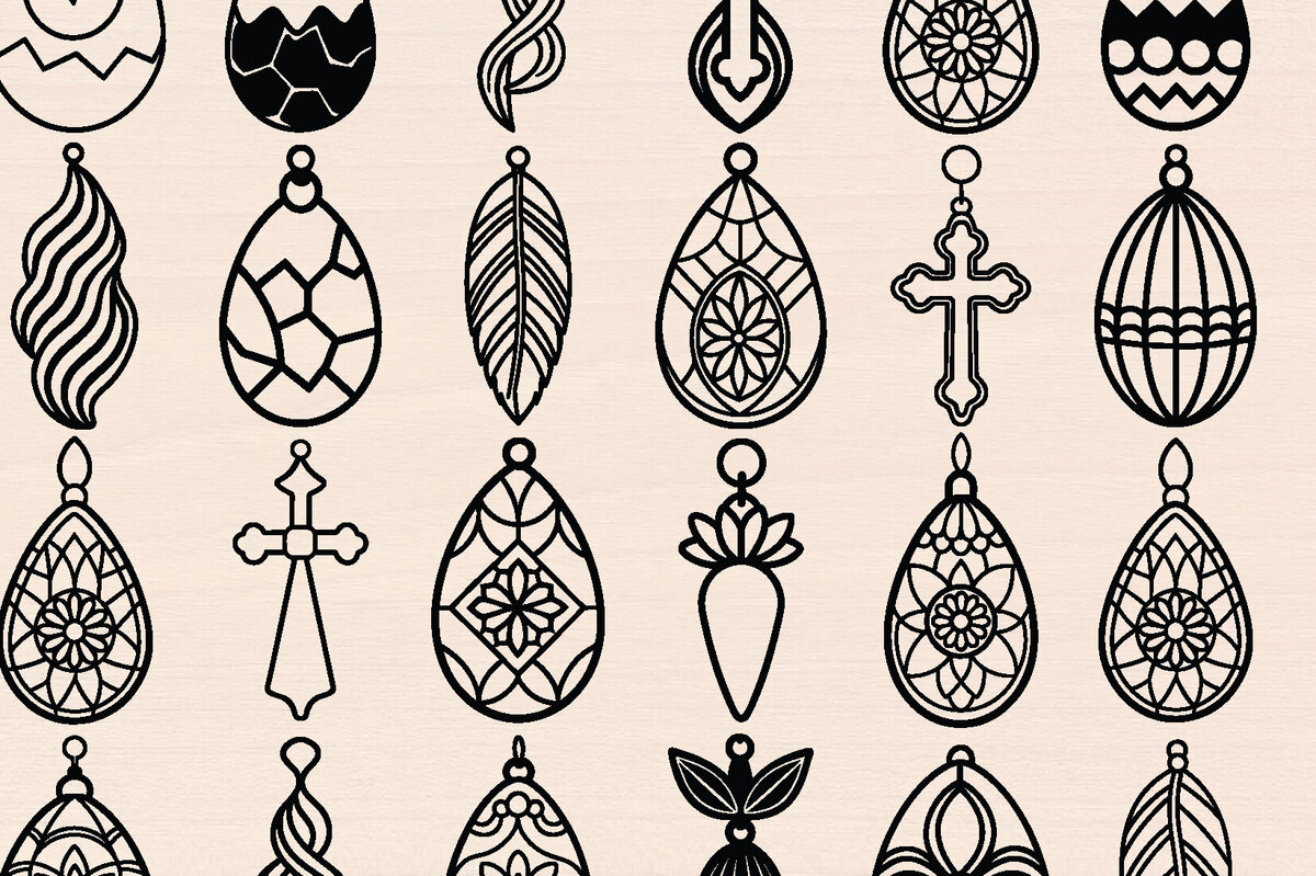 Intra απο ξύλο plywood  Χρώμα wenge 3mm-4mm πάχος - Πασχαλινά Ξύλινα Σκουλαρίκια Πακέτο κοπής με λέιζερ Δίασταση 3x3 cm INTRAFABR-90258401