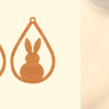 Intra απο ξύλο plywood  Χρώμα wenge 3mm-4mm πάχος - Πασχαλινά Ξύλινα Σκουλαρίκια Δίασταση 3x3 cm INTRAFABR-57213151 - Image 1