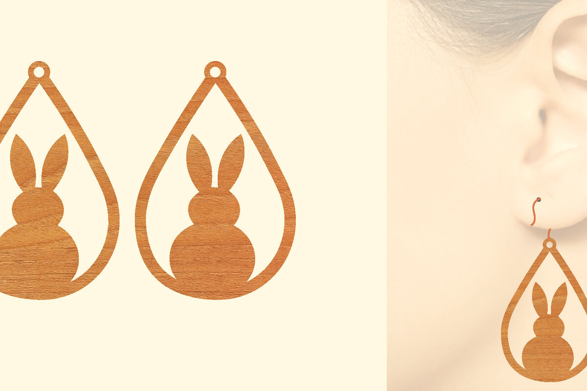 Intra απο ξύλο plywood  Χρώμα wenge 3mm-4mm πάχος - Πασχαλινά Ξύλινα Σκουλαρίκια Δίασταση 3x3 cm INTRAFABR-57213151