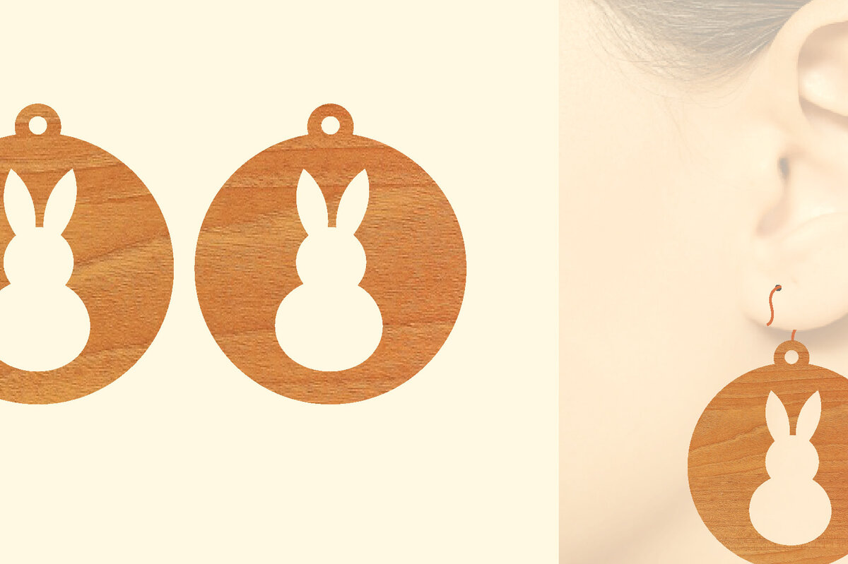 Intra απο ξύλο plywood  Χρώμα wenge 3mm-4mm πάχος - Πασχαλινά Ξύλινα Σκουλαρίκια Laser Δίασταση 3x3 cm INTRAFABR-55135080