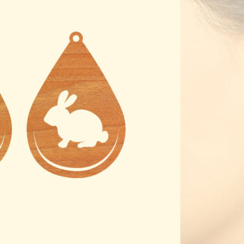 Intra απο ξύλο plywood  Χρώμα wenge 3mm-4mm πάχος - Πασχαλινά Ξύλινα Σκουλαρίκια Laser Δίασταση 3x3 cm INTRAFABR-55151174 - Image 1