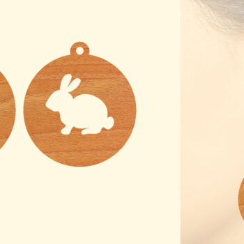 Intra απο ξύλο plywood Χρώμα wenge 3mm-4mm πάχος - Πασχαλινά Ξύλινα Σκουλαρίκια Laser Δίασταση 3x3 cm INTRAFABR-55160358 - Image 1