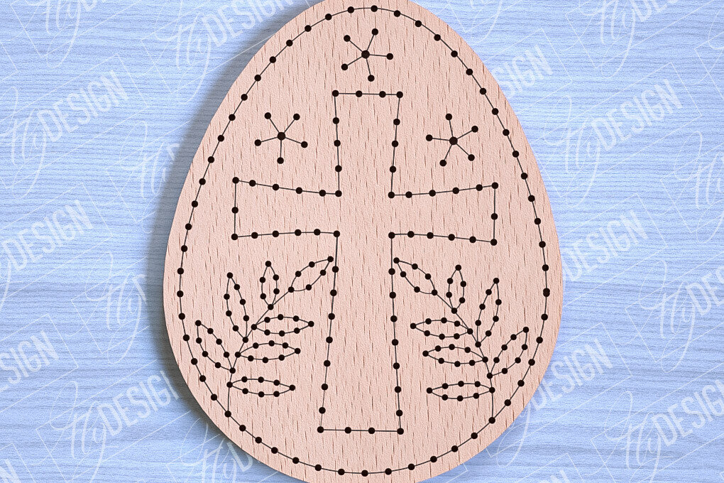 Intra απο ξύλο plywood  Χρώμα wenge 3mm-4mm πάχος - Πασχαλινά κενά κεντήματα με λέιζερ Δίασταση 15x15 cm INTRAFABR-113054080