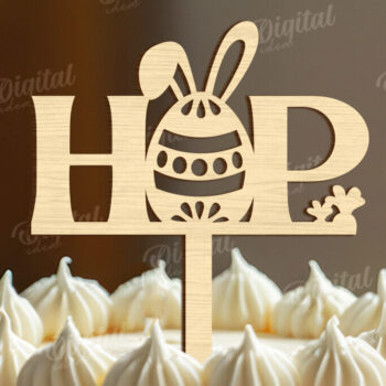 Intra απο ξύλο plywood  Χρώμα wenge 3mm-4mm πάχος - Πασχαλινή ξύλινη τούρτα Topper Laser κοπής Δίασταση 15x15 cm INTRAFABR-114052395 - Image 1