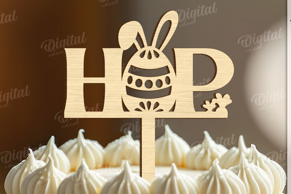 Intra απο ξύλο plywood  Χρώμα wenge 3mm-4mm πάχος - Πασχαλινή ξύλινη τούρτα Topper Laser κοπής Δίασταση 15x15 cm INTRAFABR-114052395