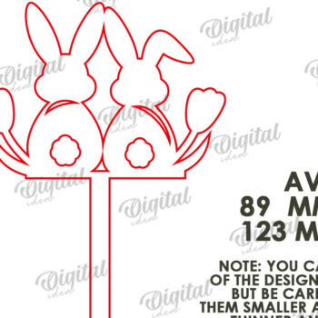 Intra απο ξύλο plywood Χρώμα wenge 3mm-4mm πάχος - Πασχαλινή ξύλινη τούρτα Topper Laser κοπής Δίασταση 15x15 cm INTRAFABR-114052410 - Image 2