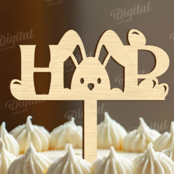 Intra απο ξύλο plywood  Χρώμα wenge 3mm-4mm πάχος - Πασχαλινή ξύλινη τούρτα Topper Laser κοπής Δίασταση 15x15 cm INTRAFABR-60264052 - Image 1