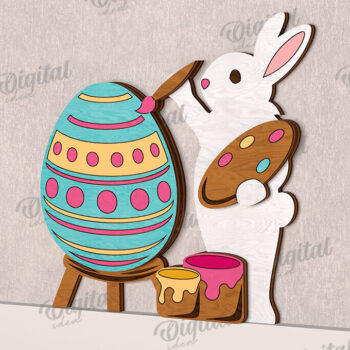 Intra απο ξύλο plywood  Χρώμα wenge 3mm-4mm πάχος - Πασχαλινή Ξύλινη Διακόσμηση Πακέτο κοπής με λέιζερ Δίασταση 15x15 cm INTRAFABR-60264957 - Image 1