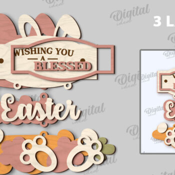 Intra απο ξύλο plywood  Χρώμα wenge 3mm-4mm πάχος - Πασχαλινή Ξύλινη Διακόσμηση LaserCut. Διακόσμηση σπιτιού Δίασταση 15x15 cm INTRAFABR-58425821 - Image 3