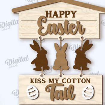 Intra απο ξύλο plywood  Χρώμα wenge 3mm-4mm πάχος - Πασχαλινή Ξύλινη Διακόσμηση LaserCut. Διακόσμηση σπιτιού Δίασταση 15x15 cm INTRAFABR-24090559 - Image 1